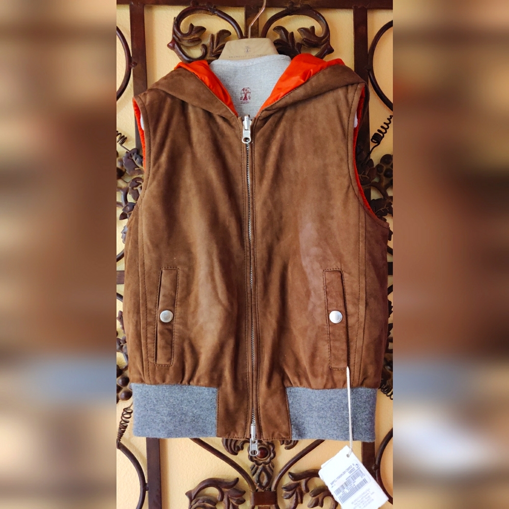 BRUNELLO CUCINELLI Reversible Padded Vest in Crumble Color